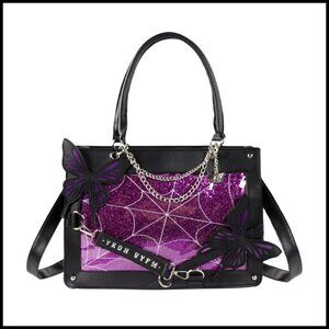 Y2K Ita Bag Tote Shoulder Crossbody Handbag with Transparent Pin Display Window